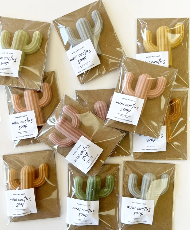 Cactus Mini Soap (Single): Cactus Flower (White + Pink)