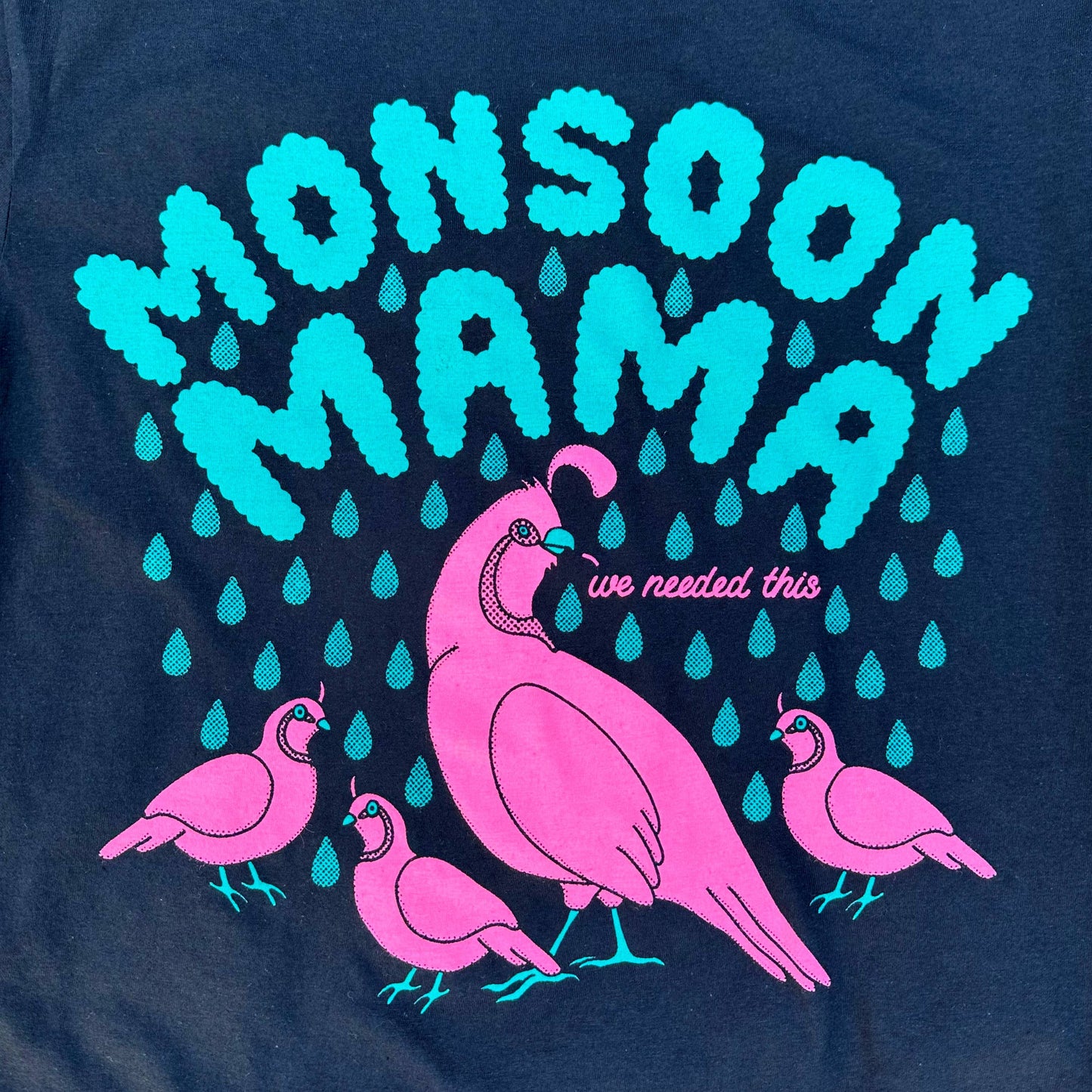 Monsoon Mama Black T-Shirt: XL