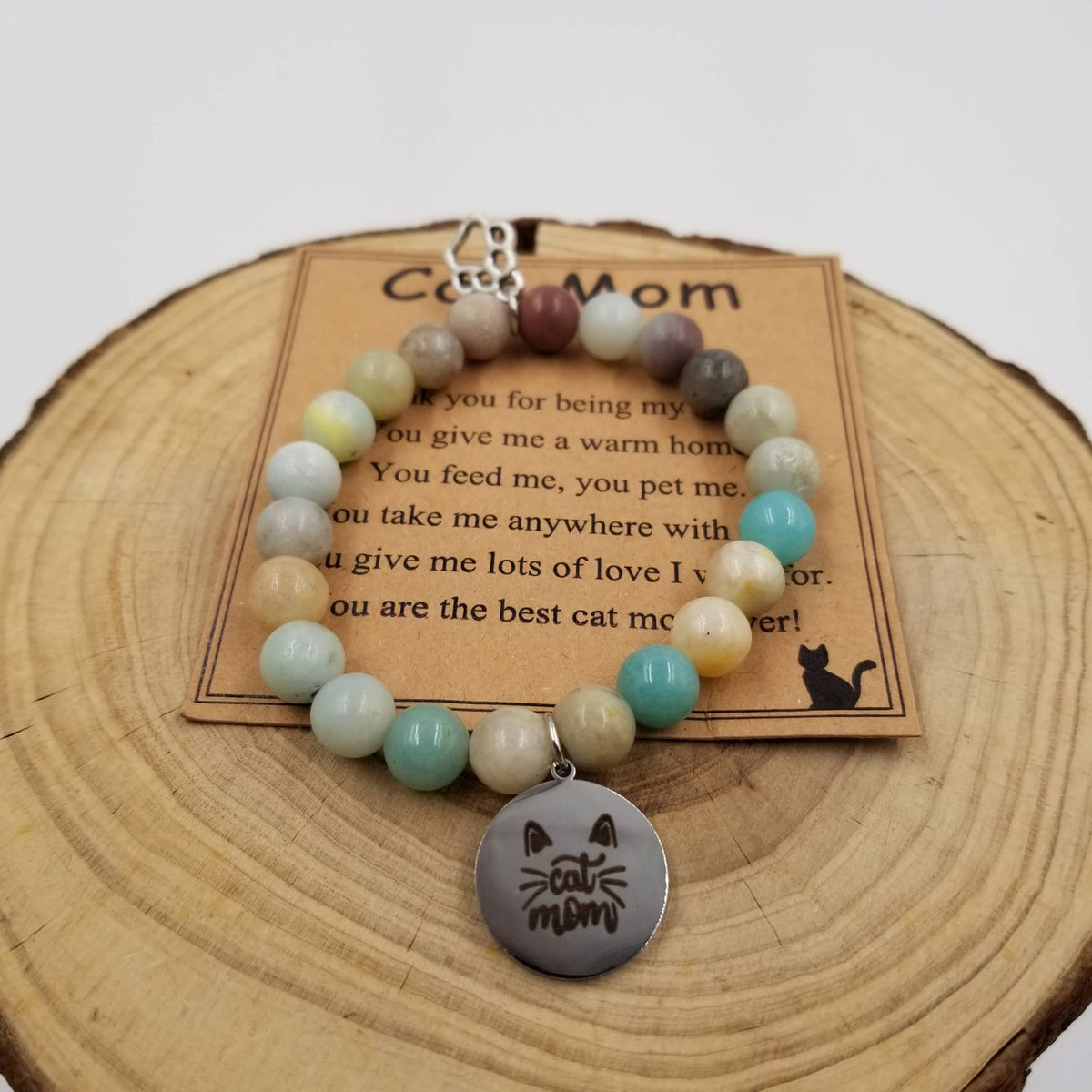 Cat Mom Green Bracelet