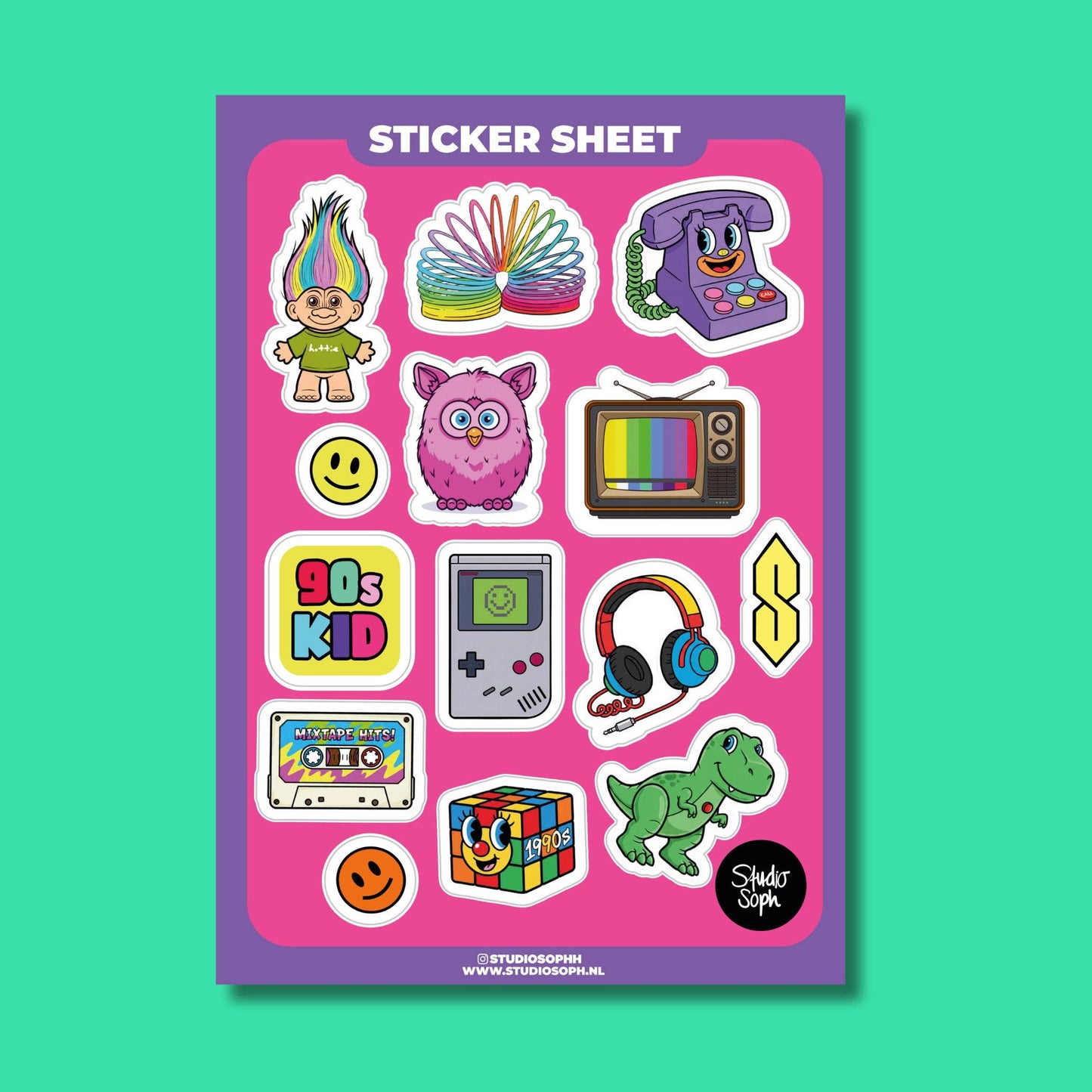 90s kid A5 Sticker Sheet