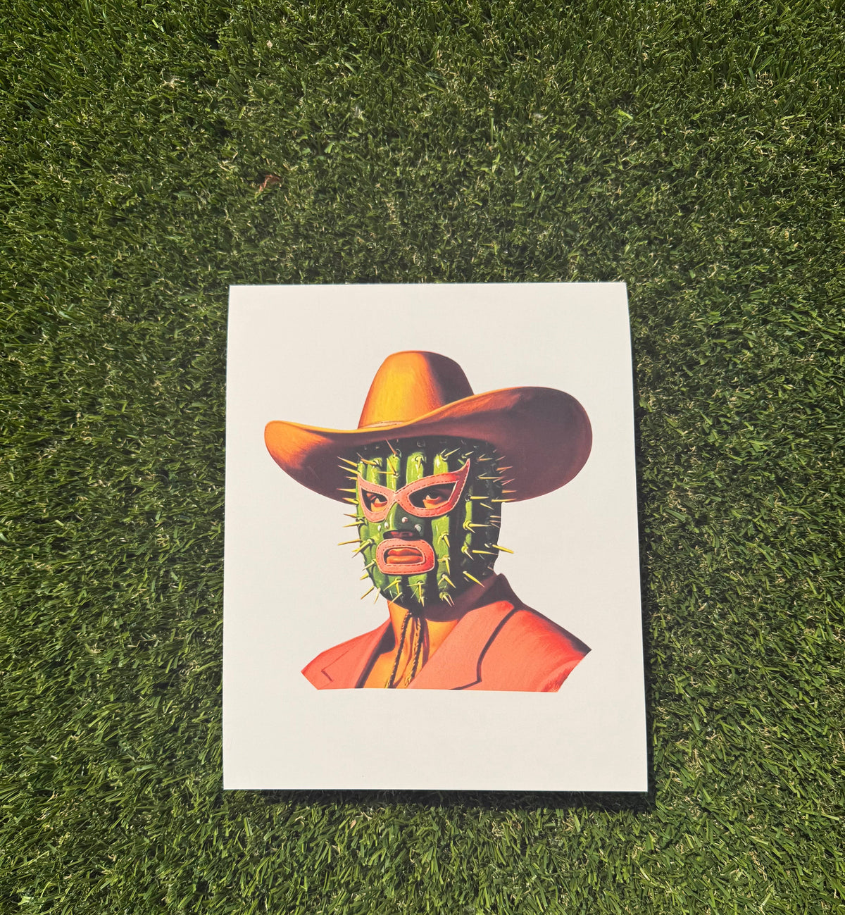 Untouchable Luchador Cowboy Art Print, Unique Western Decor