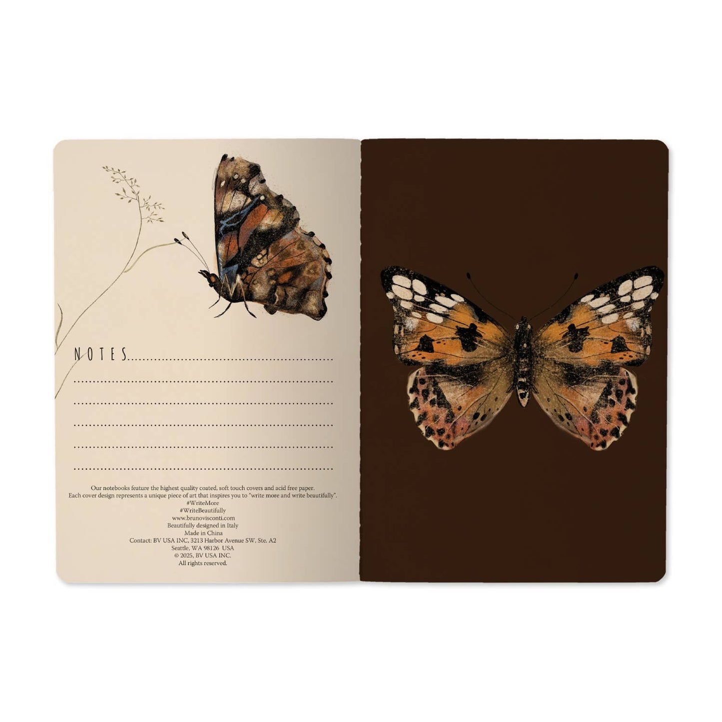 A5 Notebook - Butterflies on Blush 