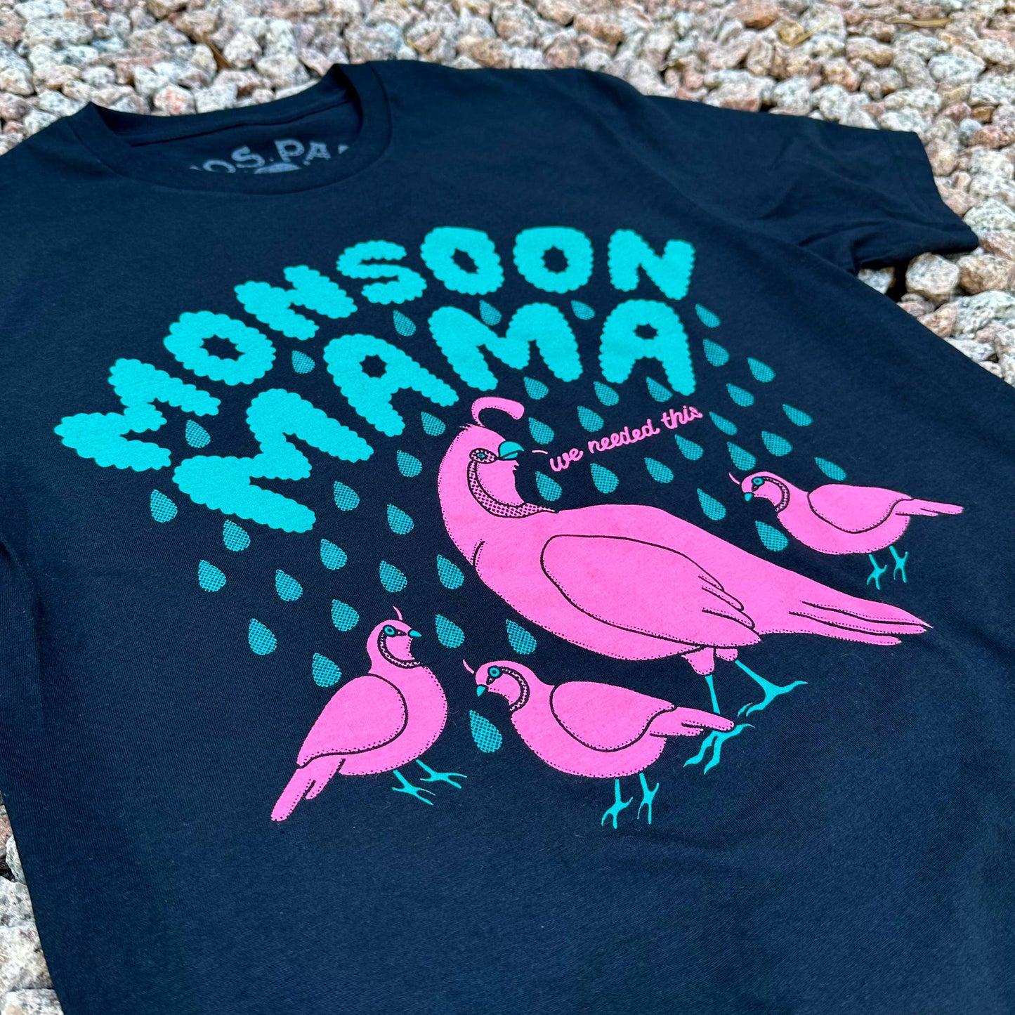 Monsoon Mama Black T-Shirt: XL