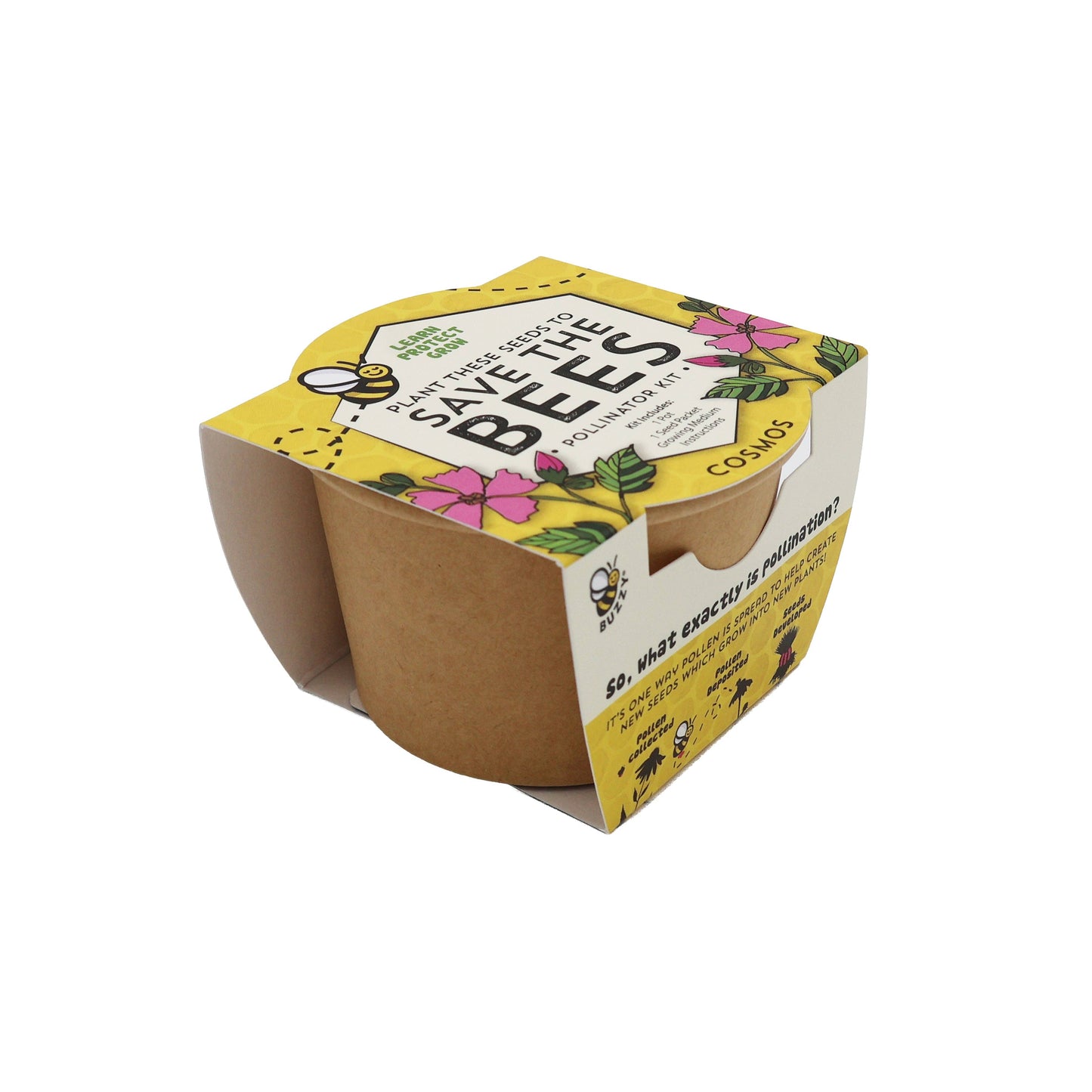Save The Bees Kits | Paper Cups | Pollinator Seeds 12 Pack