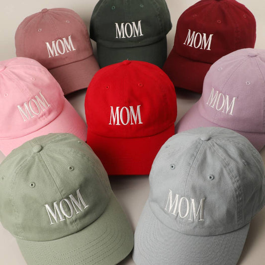 MOM Lettering Embroidery Baseball Cap