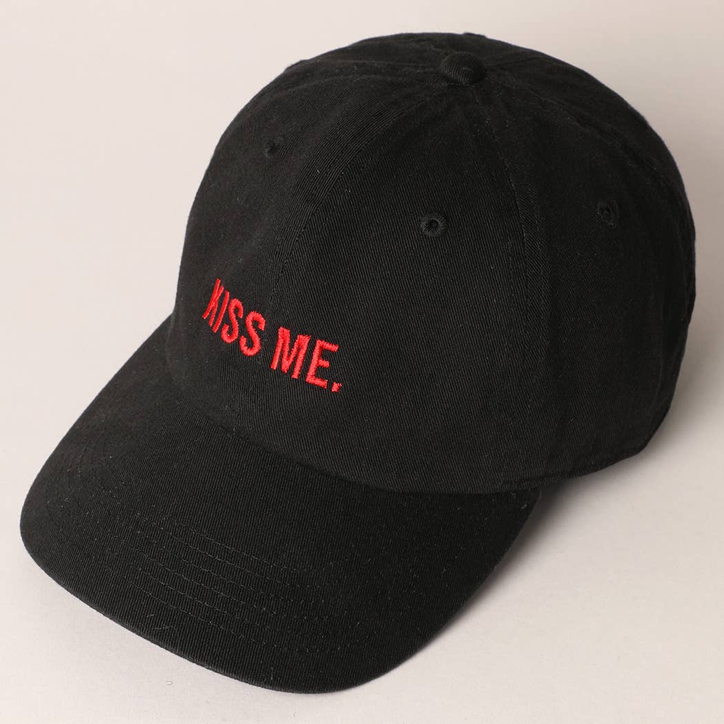 Valentine's Day Kiss Me Lettering Embroidered Baseball Cap