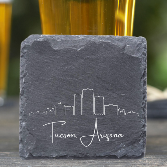 Tucson AZ Skyline - UV Printed Slate Coasters