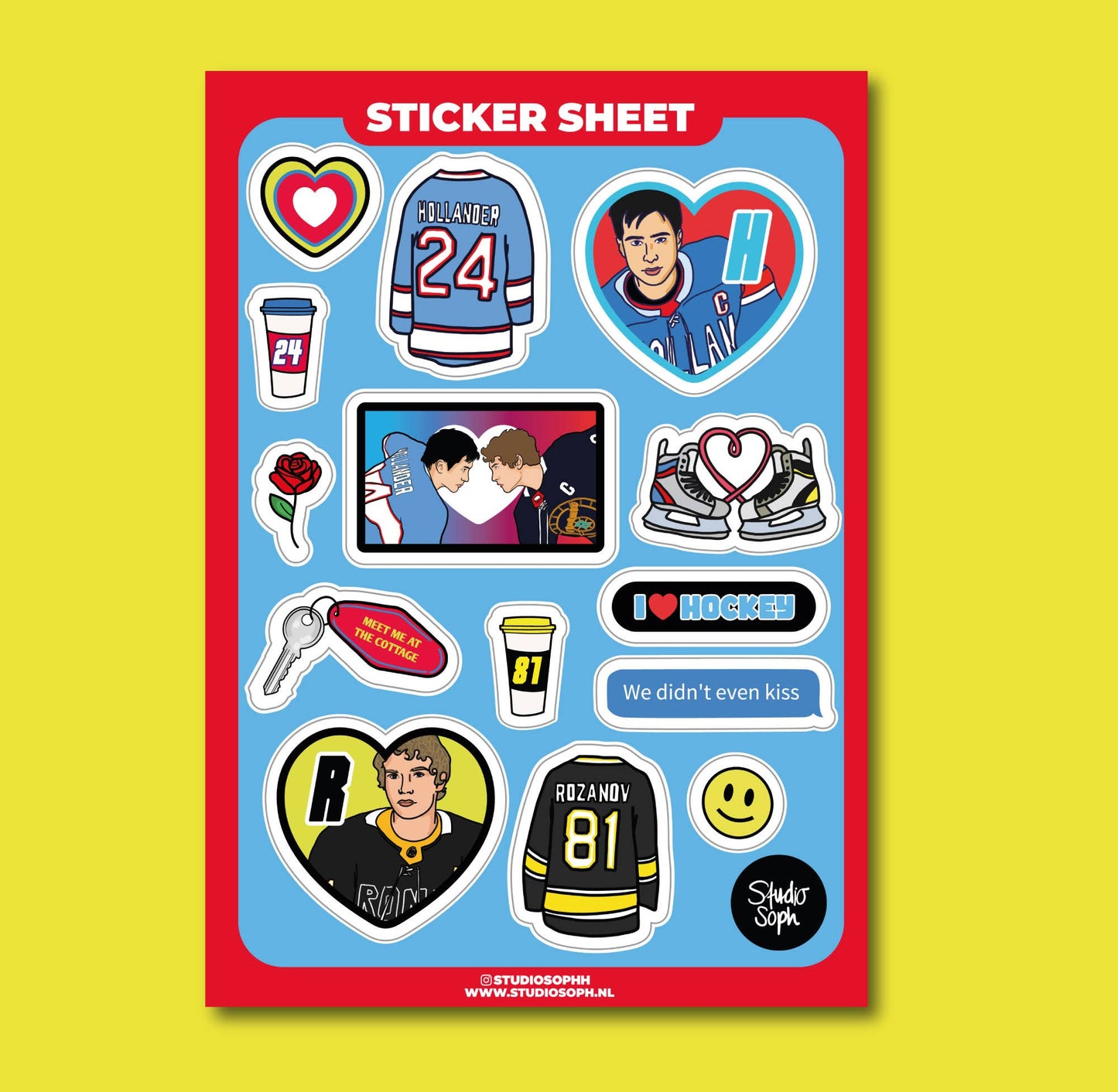 Hockey Romance A5 Sticker Sheet
