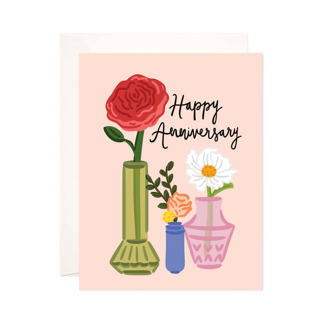 Anniversary Vases Greeting Card