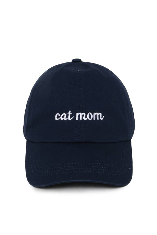 CAT MOM embroidery Baseball Cap