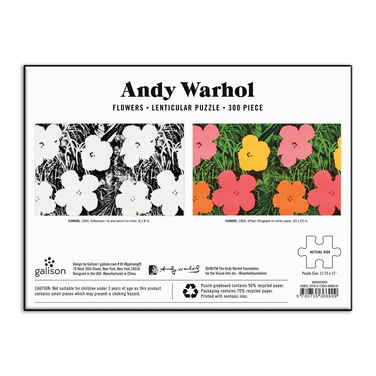 Andy Warhol Flowers 300 Piece Lenticular Puzzle
