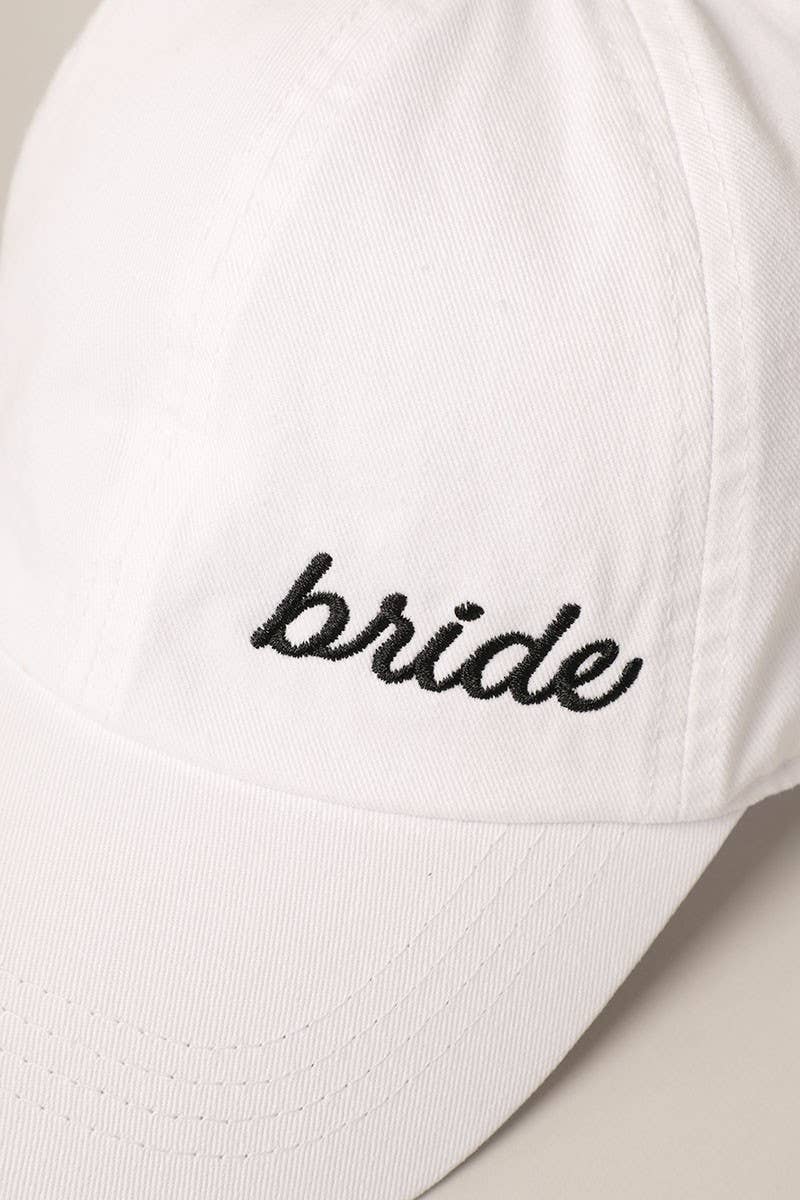 Bride Lettering Embroidery Baseball Cap