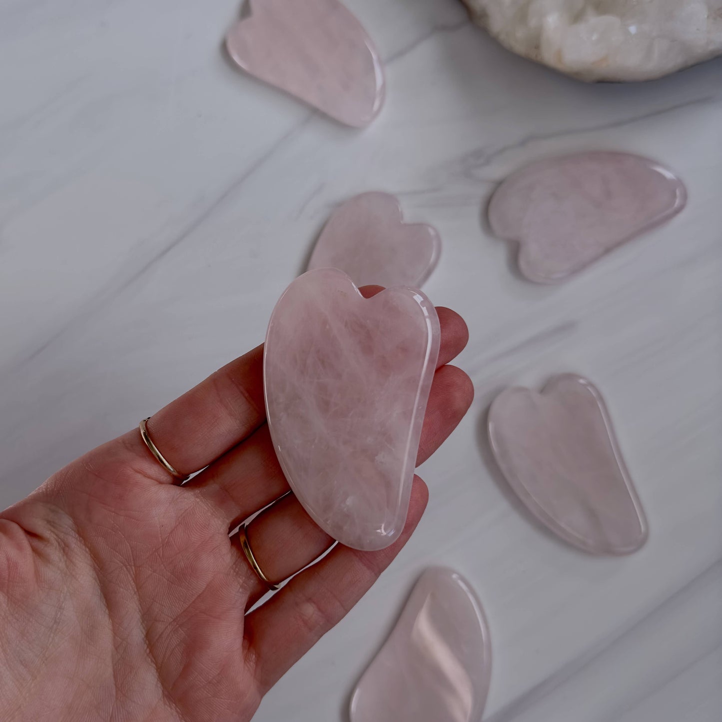 Rose Quartz Gua Sha Tool - Crystals & Stones
