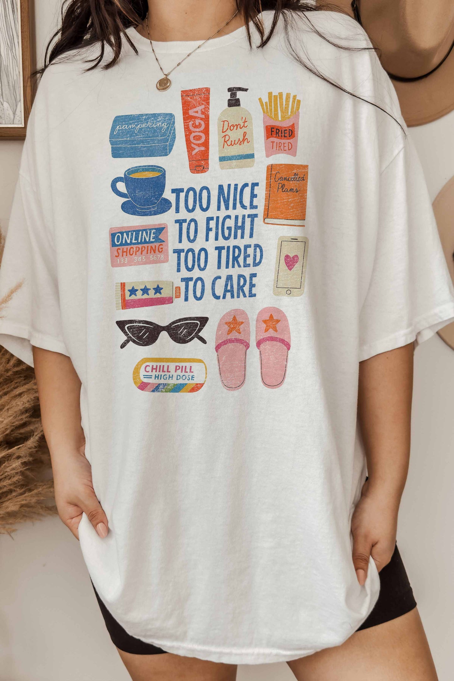 TIRED OVERSIZED TEE: IVORY / M/L