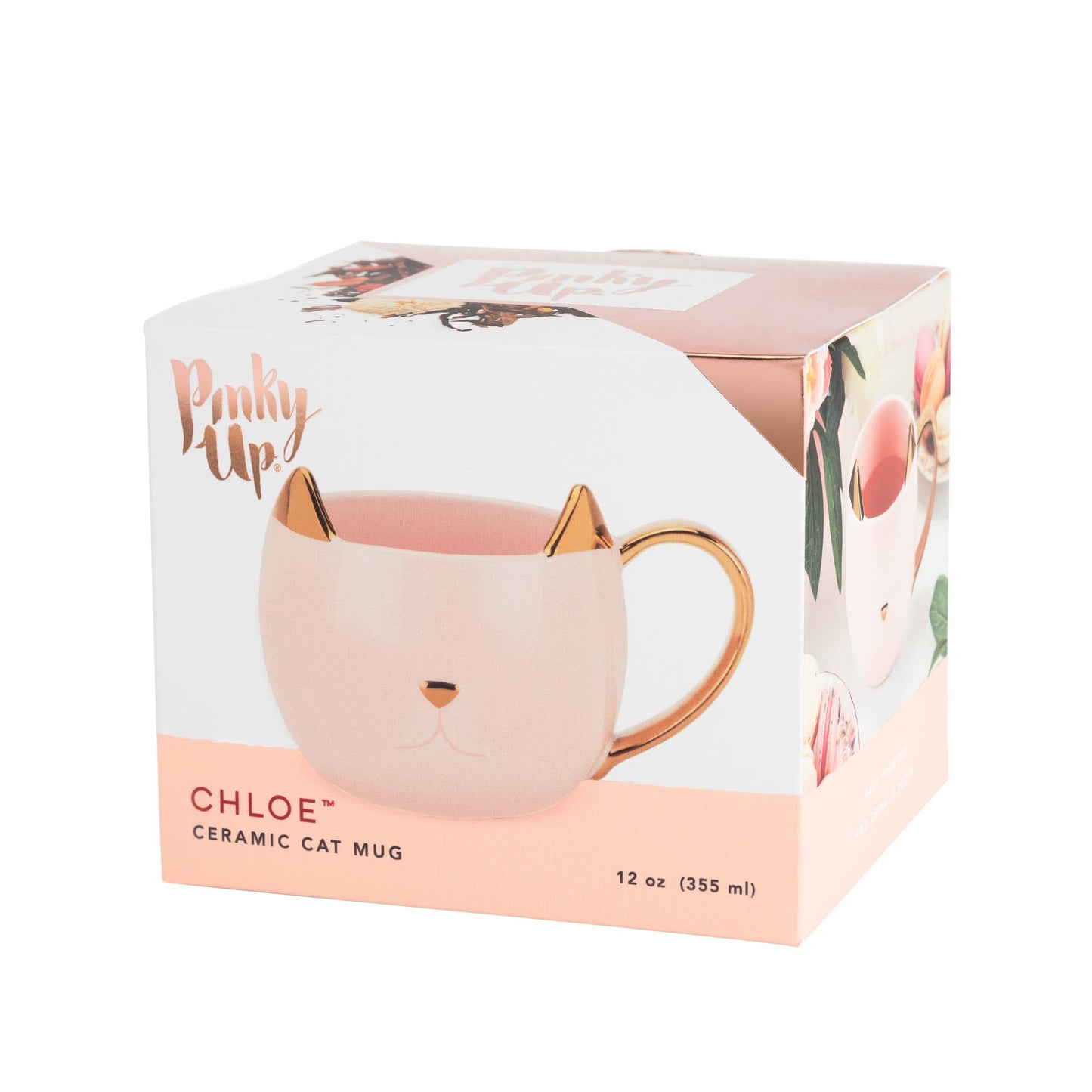 Chloe™ Ceramic Mug Cat Purrrfect in Pink and Gold