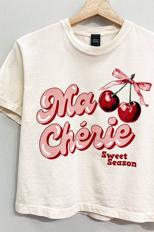 Ma Cherie Cropped Tee : IVORY / CROPPED / L