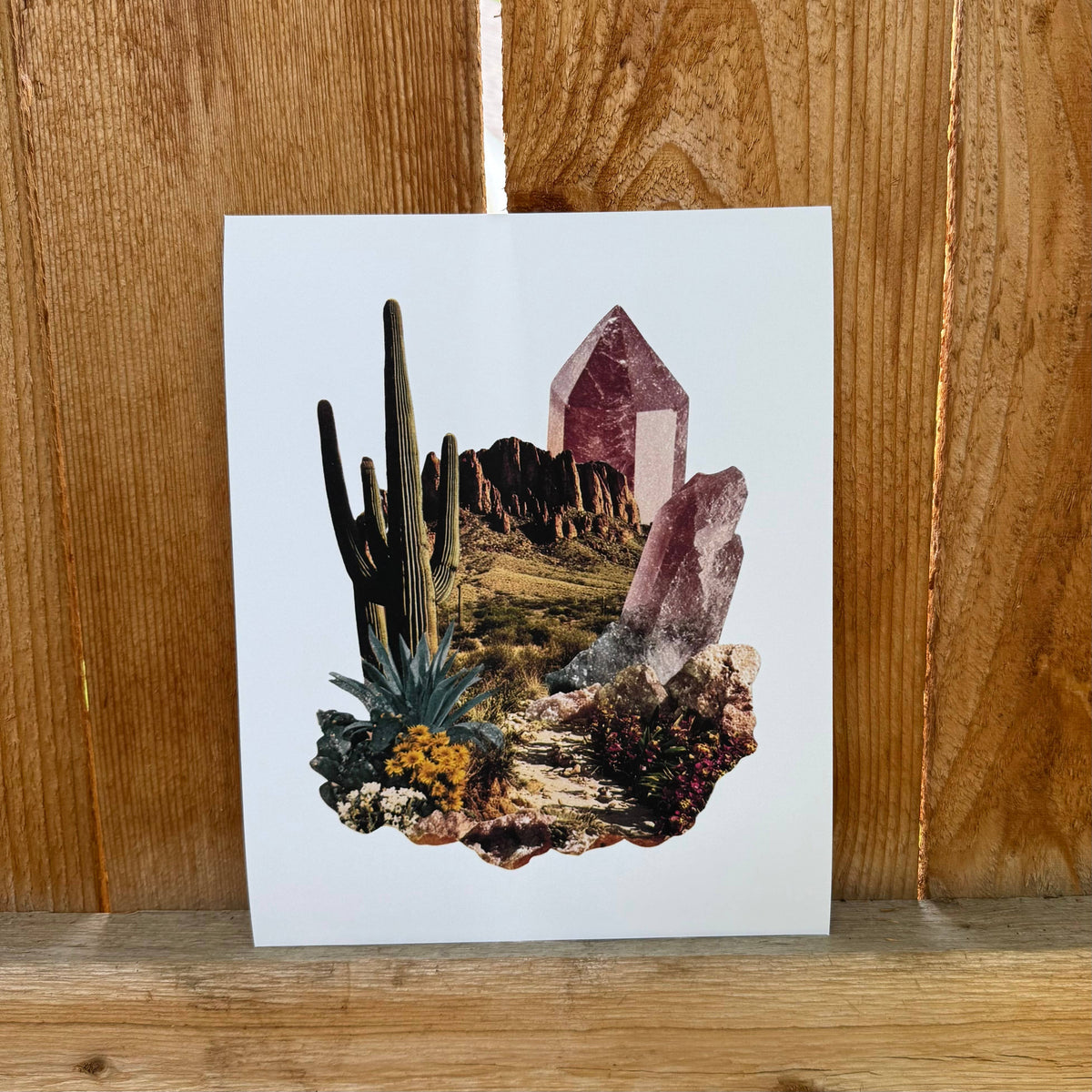 Desert Collage Art Print, Crystal Wall Art (UNFRAMED)