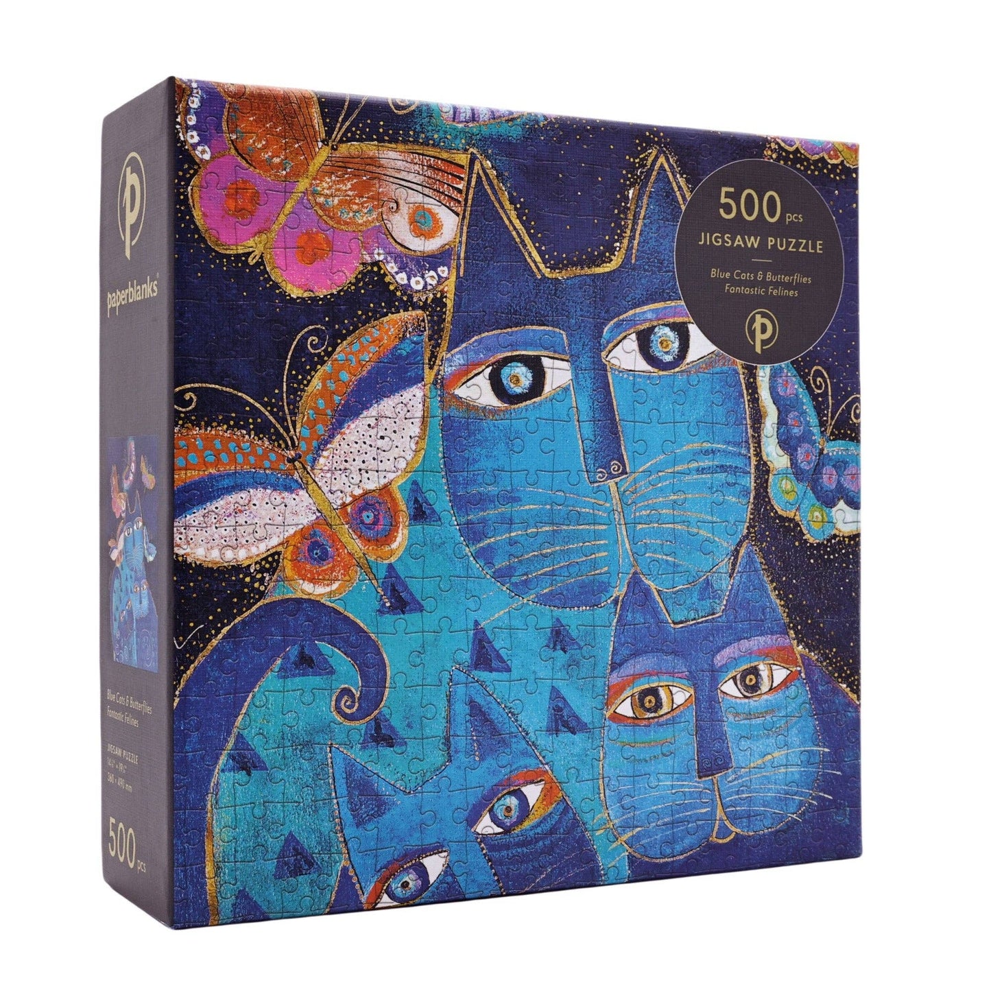 Paperblanks Blue Cats & Butterflies 500 Piece Puzzle