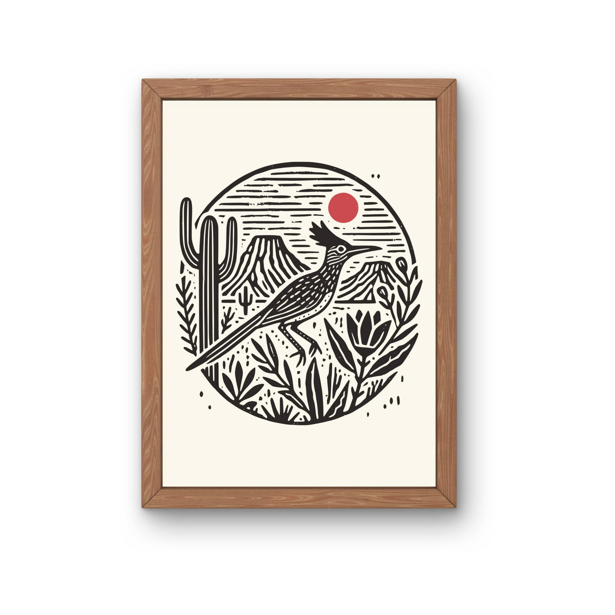 Desert Roadrunner Art Print: Southwestern Wall Decor