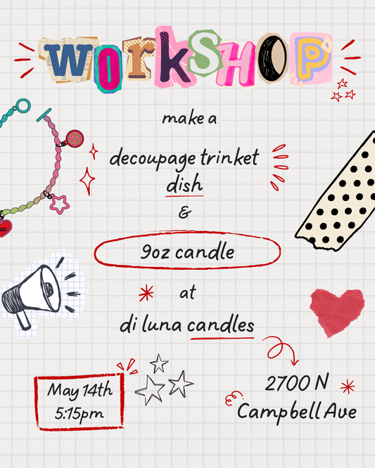 5/14 Decoupage Trinket Tray and 9oz Candle