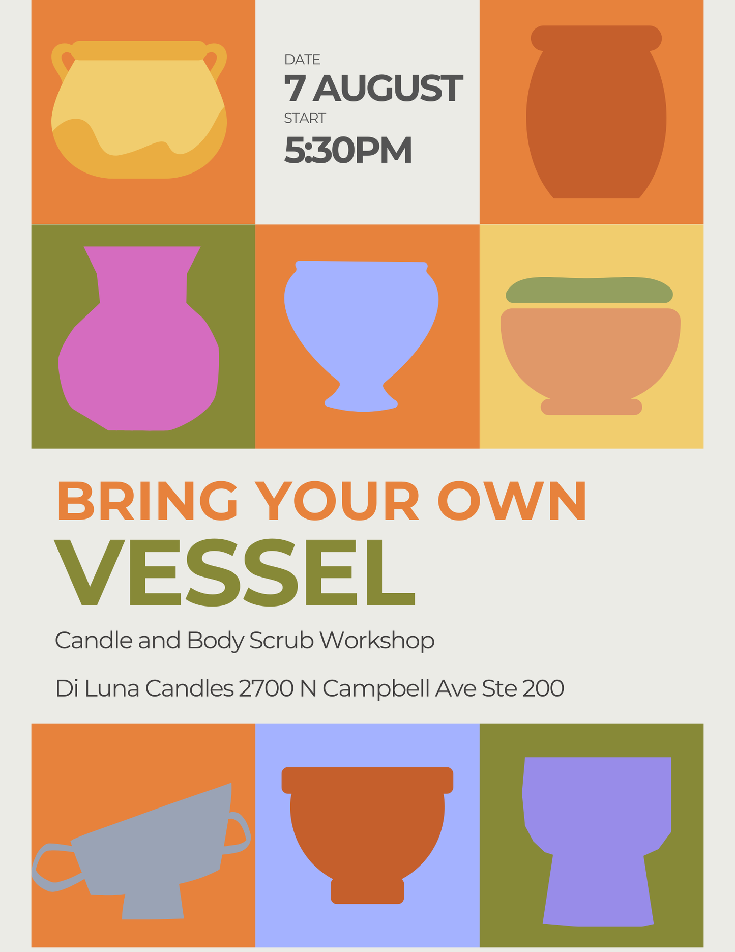 8/7 Bring Your Own Vessel Workshop
