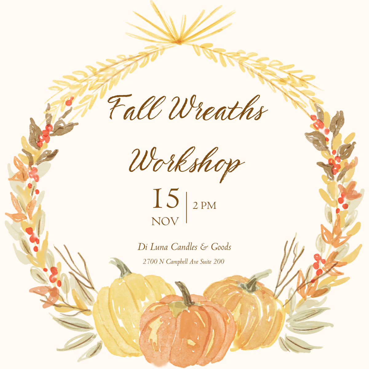 11/15 Fall Wreaths & Candle