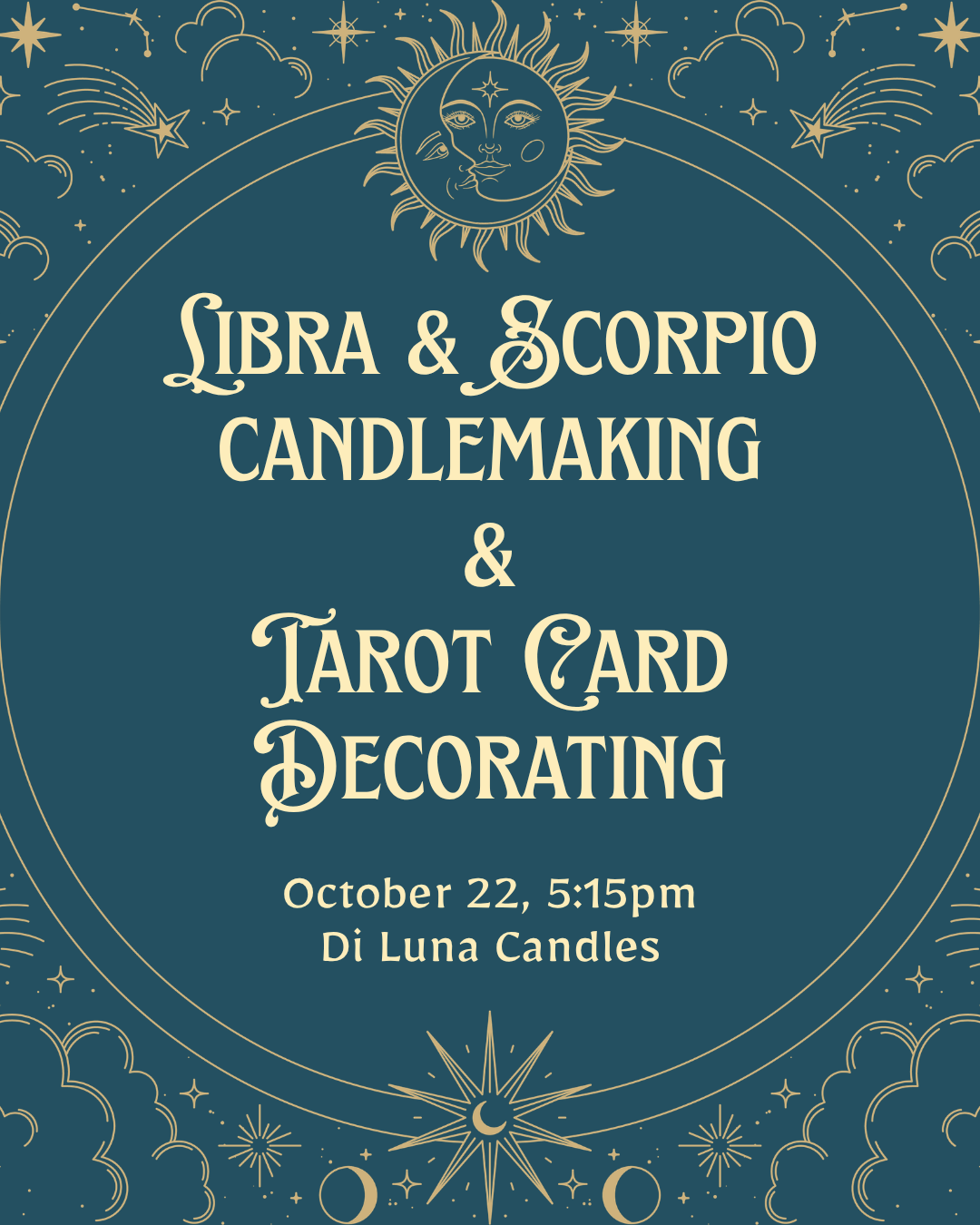 10/22 Libra/Scorpio Zodiac Candle Workshop