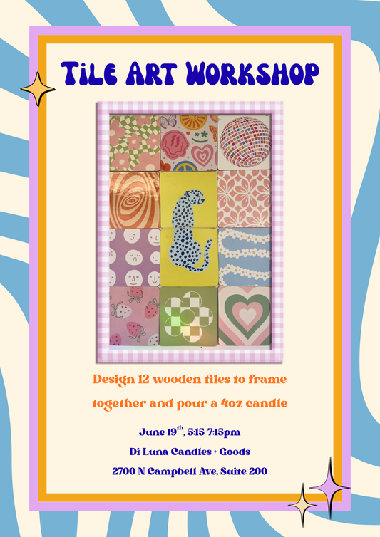 6/19 Tile Frame Art + 4oz candle
