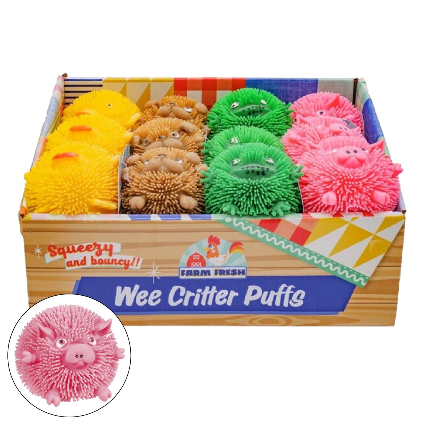 Farm Fresh Wee Critter, Fuzzy, Squishy 2.5" Ball- Random Toy