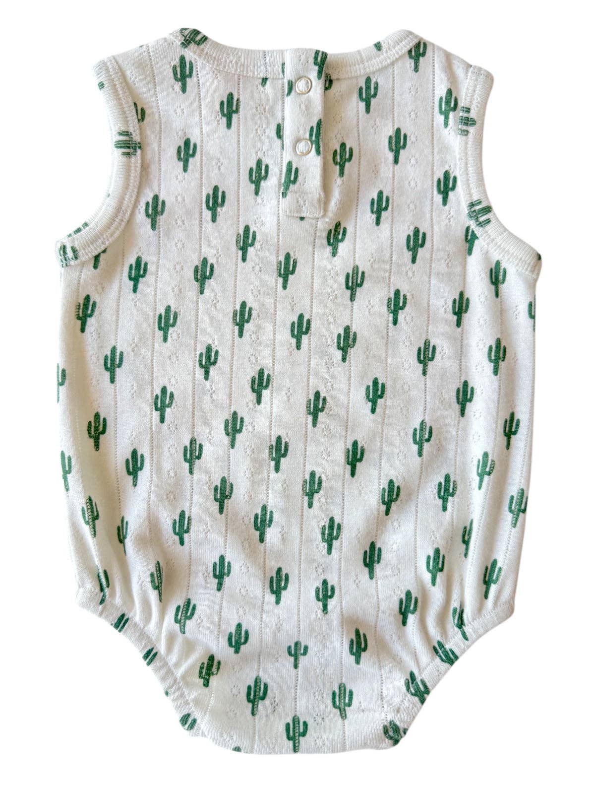 Cactus / Organic Pointelle Dune Bubble: 0-3M