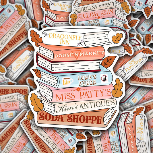 Vinyl Decal Gilmore Book Stack