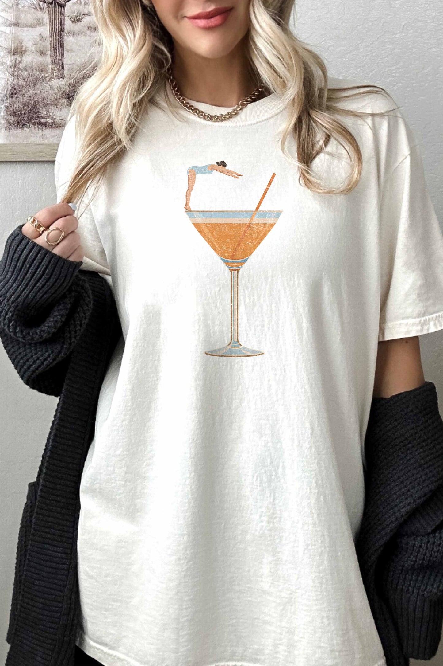 MARTINI OVERSIZED TEE: IVORY / S/M
