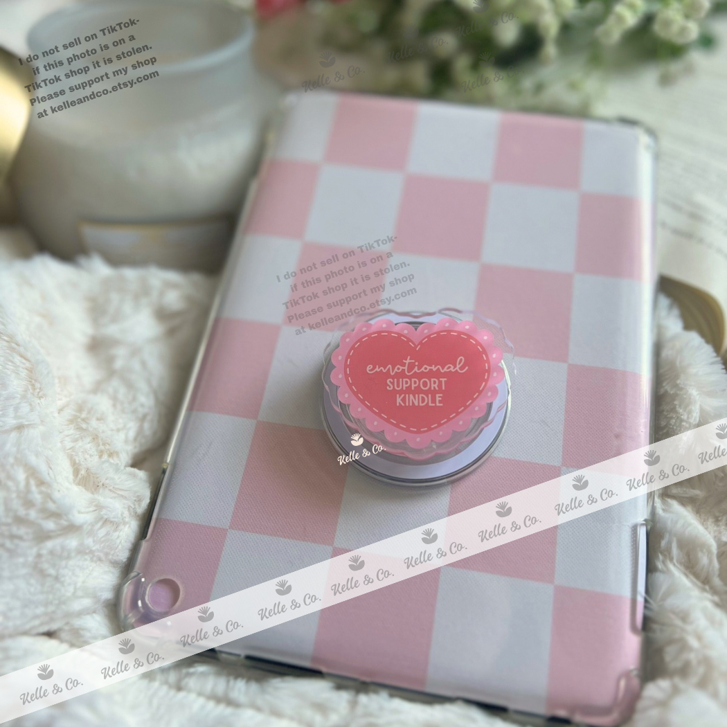 Emotional support kindle grip | coquette kindle