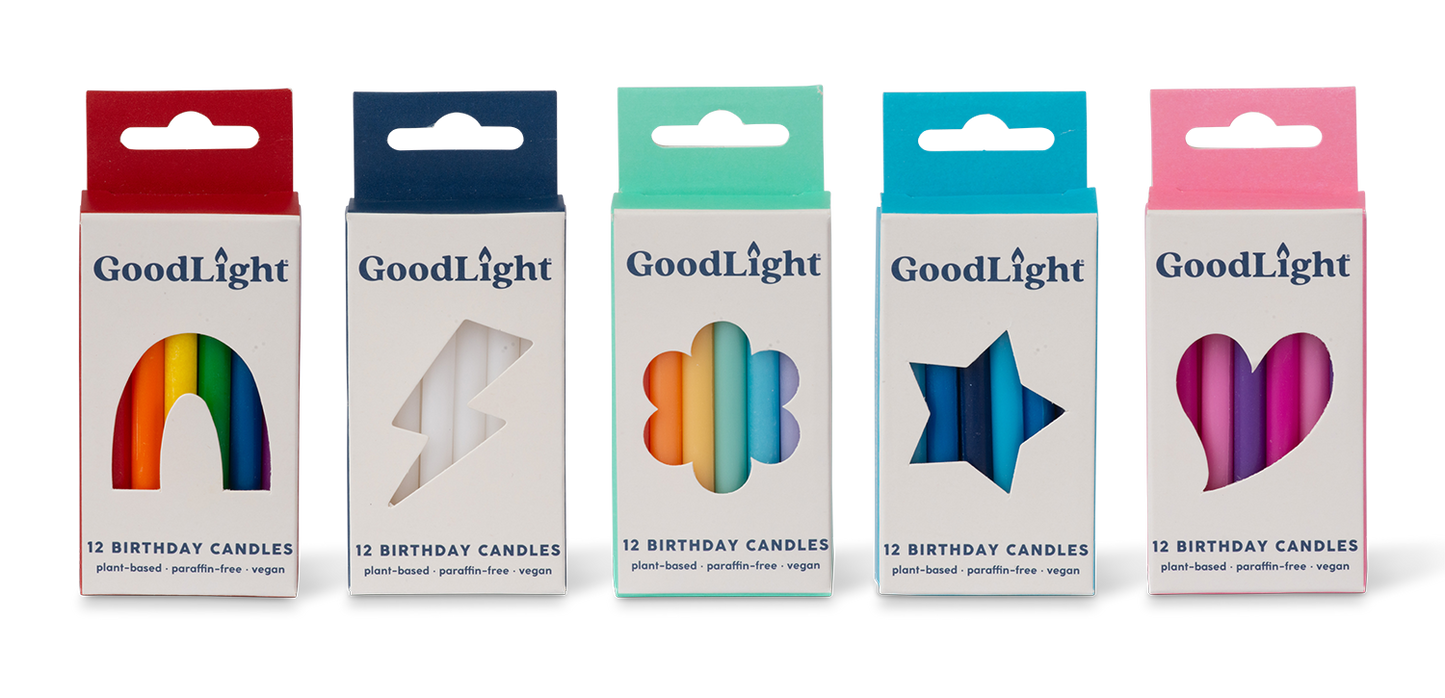 Vegan Birthday Candles | 12-Count Box: White