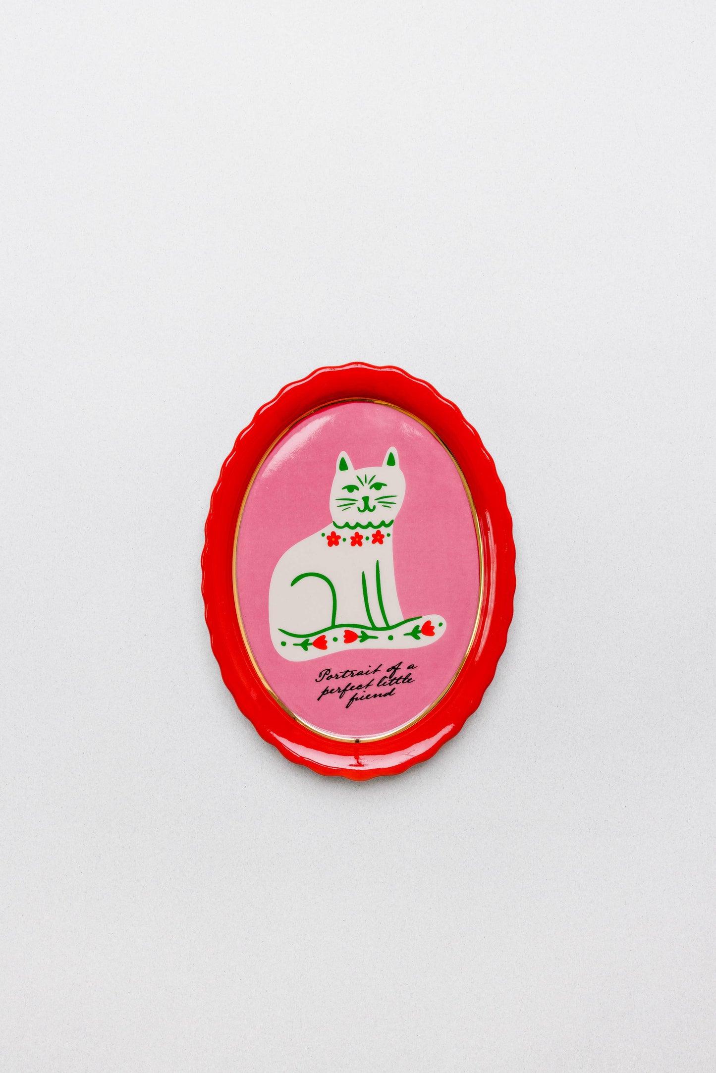Oval Trinket Tray, Cat Portrait