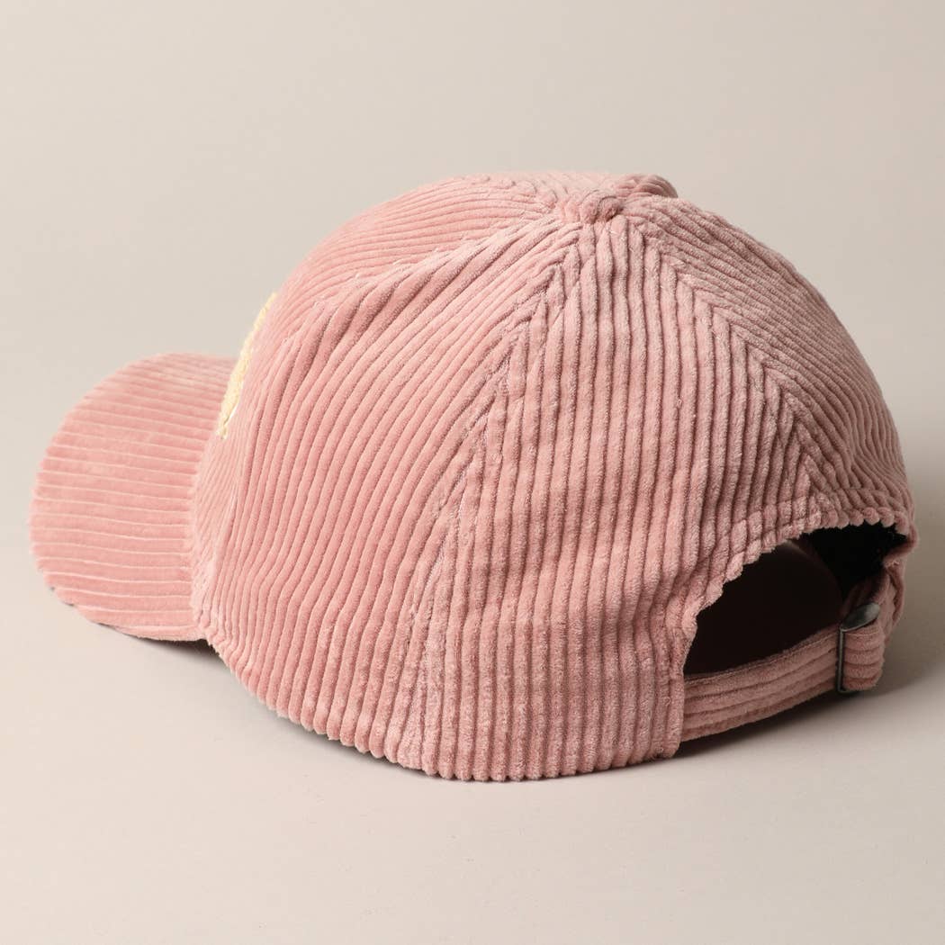 Cat Mom Chenille Patch Corduroy Baseball Cap