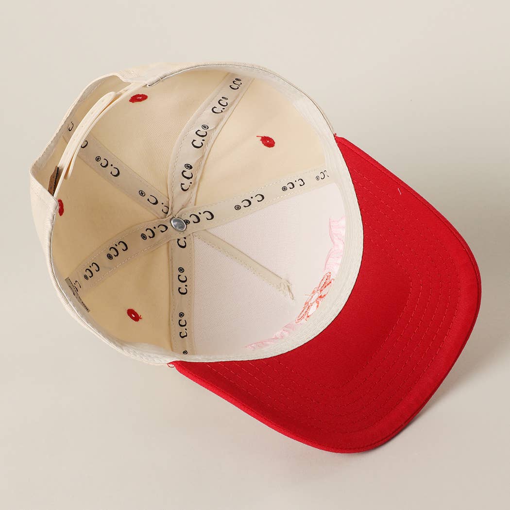 MOM FLOWER Embroidery Two-Tone Trucker Hat