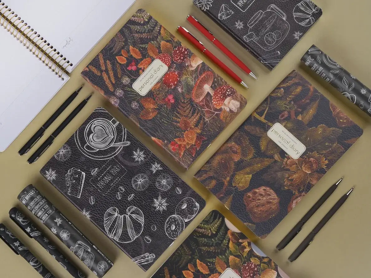 A5 Vegan Leather Daily Planner - Forest Flora 