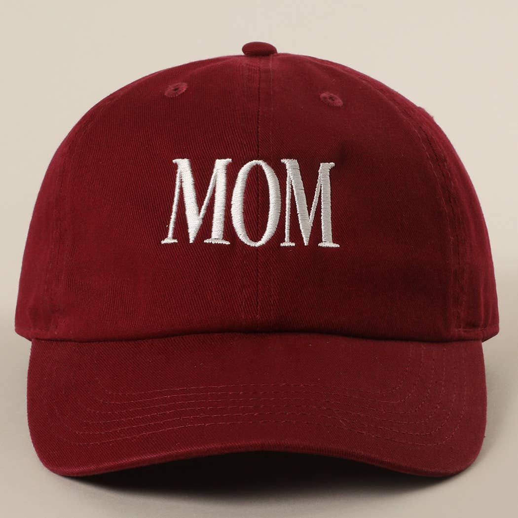 MOM Lettering Embroidery Baseball Cap