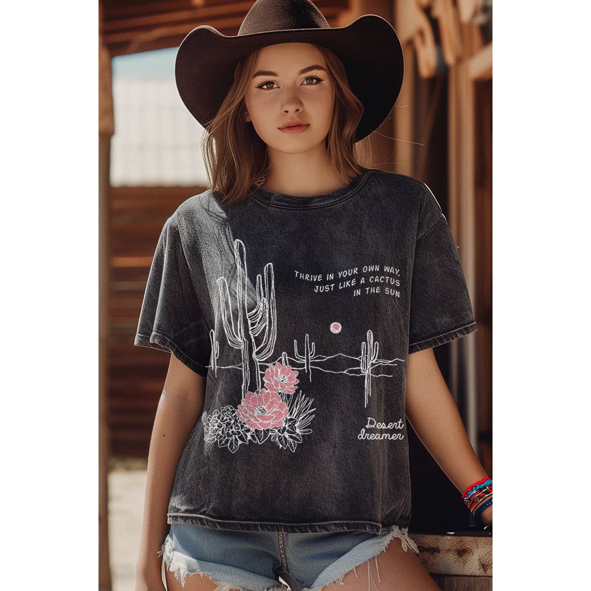 JUST LIKE A CACTUS MINERAL GRAPHIC TOP XL