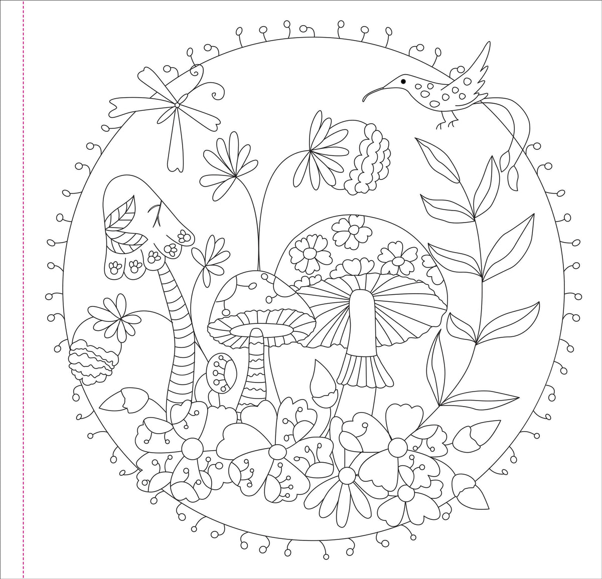 Mushrooms Adult Coloring Book