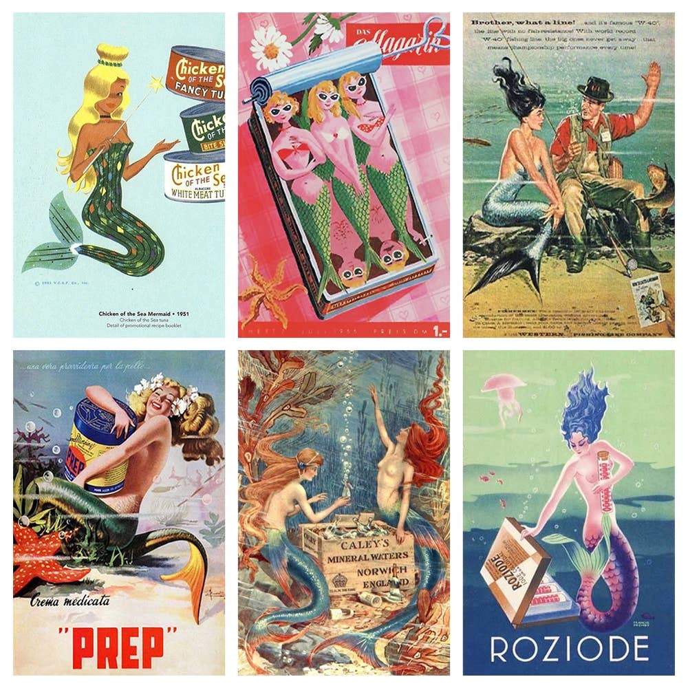 ANN430 - Vintage Ad Mermaids Mini Matchbox