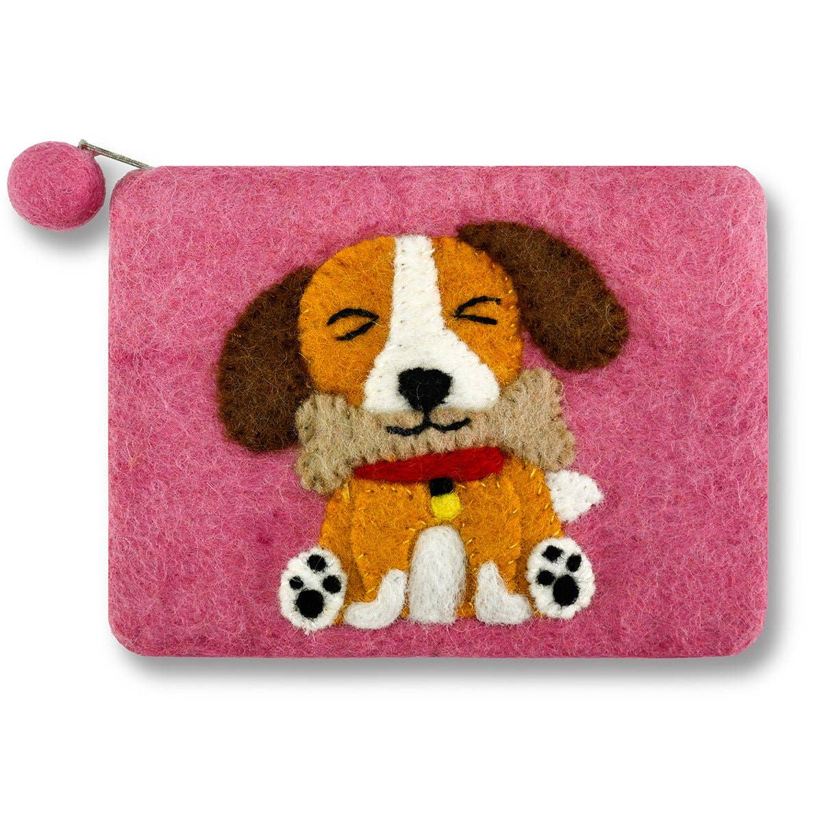 Felted Cute Dog Coin Purse