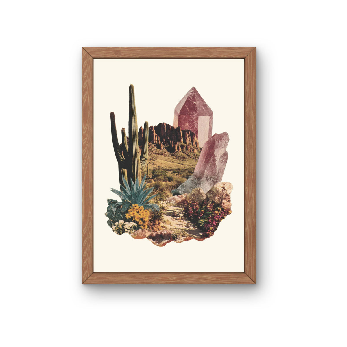 Desert Collage Art Print, Crystal Wall Art (UNFRAMED)