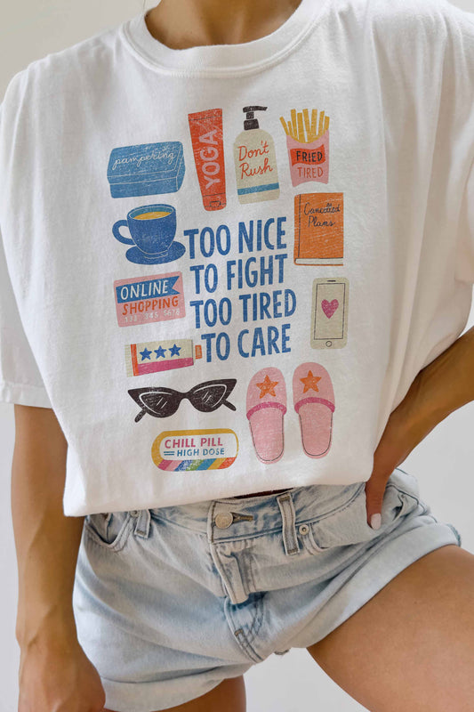 TIRED OVERSIZED TEE: IVORY / M/L