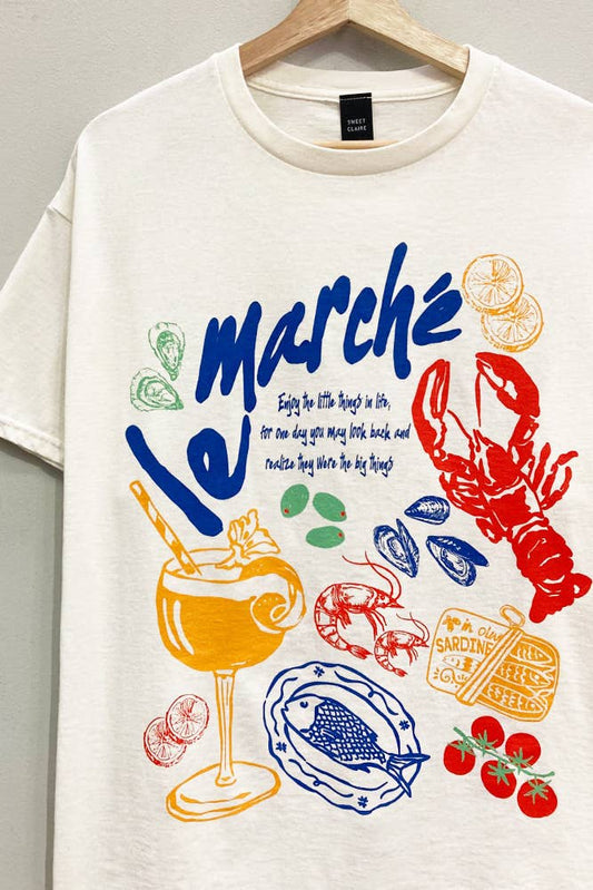 Le Marche Picnic Tee: CREAM / OVERSIZED