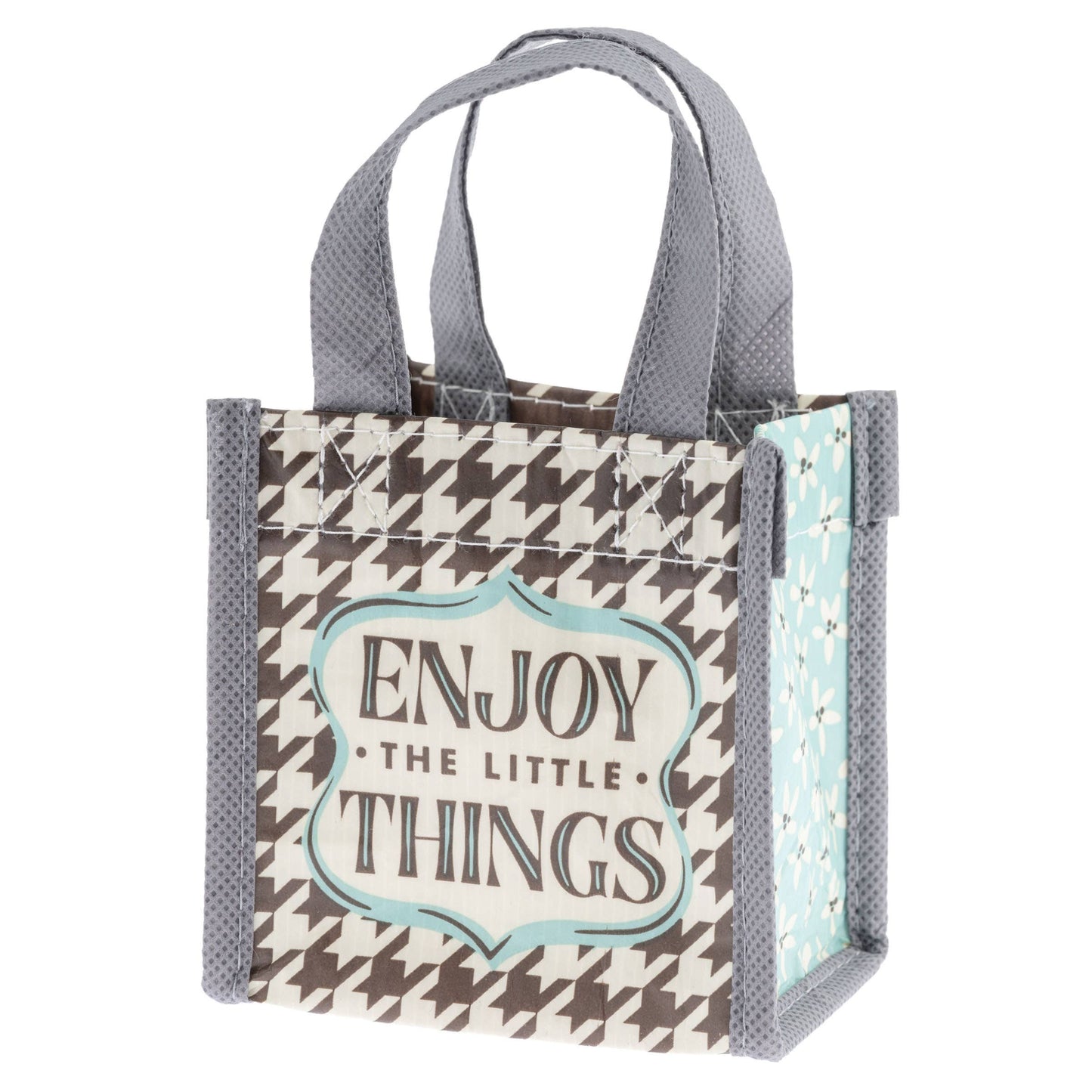 Recycled Tiny Gift Bag: Houndstooth