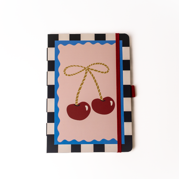 Cherry Bow Soft Touch Hardbound Layflat Notebook Journal