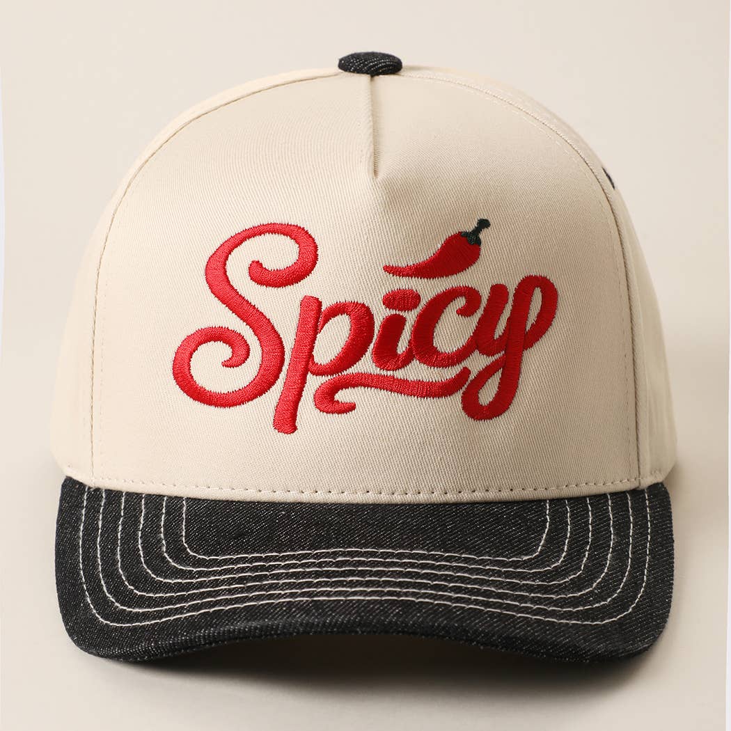 Spicy Chili Pepper Embroidered Two-Tone Trucker Hat