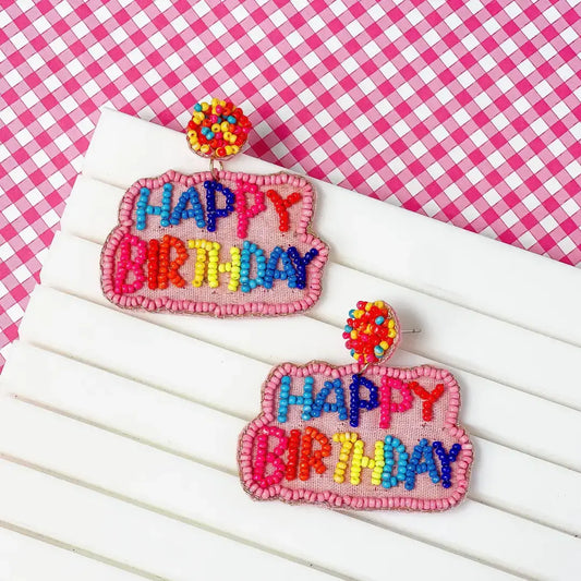 Happy Birthday Dangle Earrings